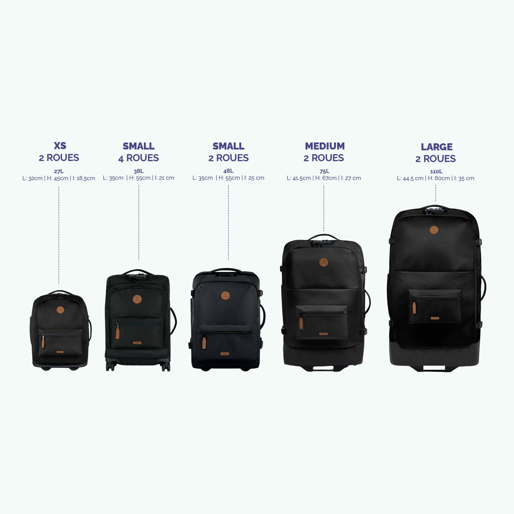 Valise souple 2 roues XS Cagliari - Cabaia - 